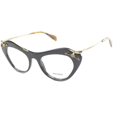 Miu Miu Womens Cat Eye Eyeglasses Black 51mm 